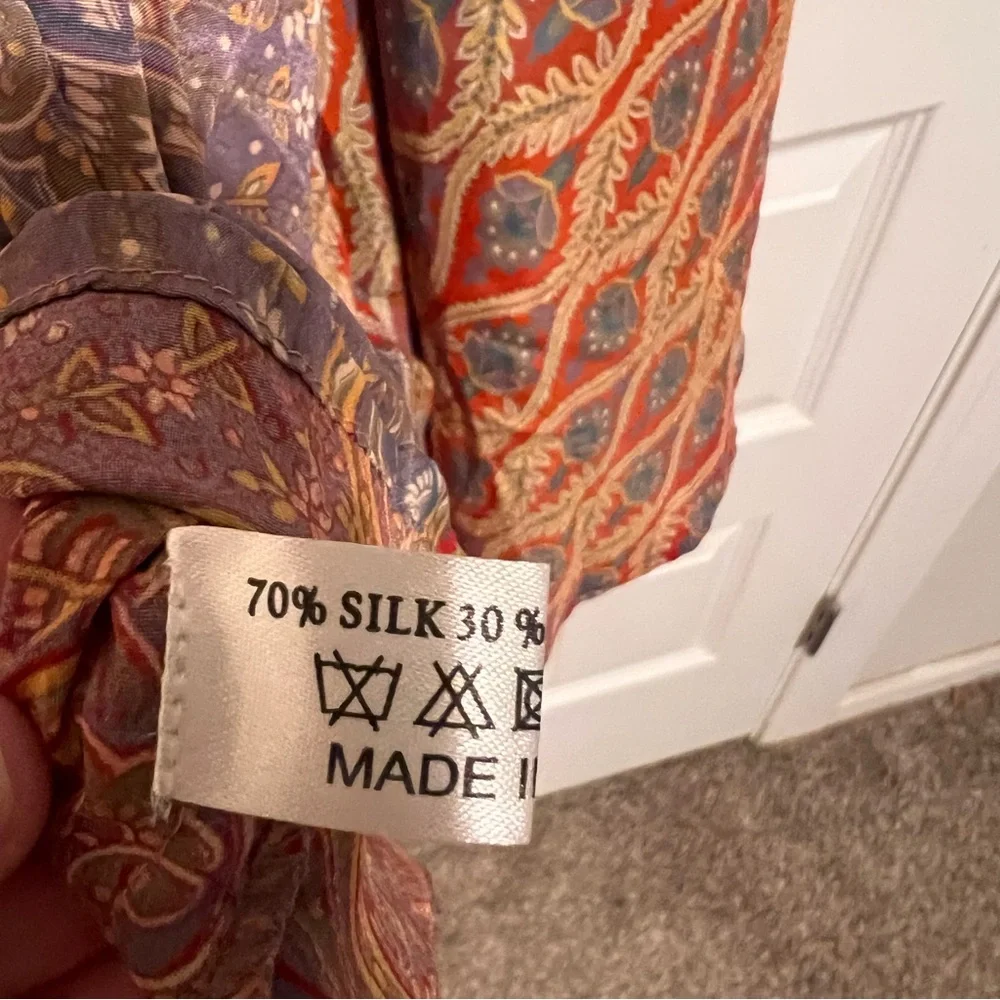 Flowy Palazzo Silk Blend Pant - Picture 3 of 8